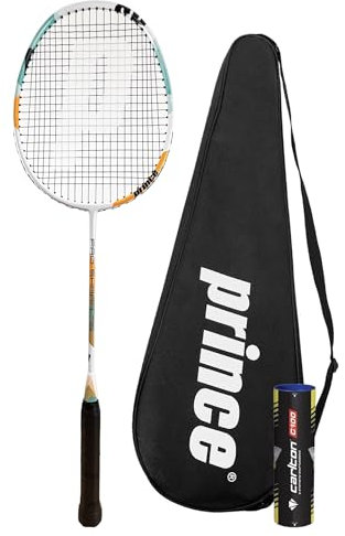 Prince Pro Shark Graphit-Badmintonschläger, inklusive Federbällen und schützender Tragetasche