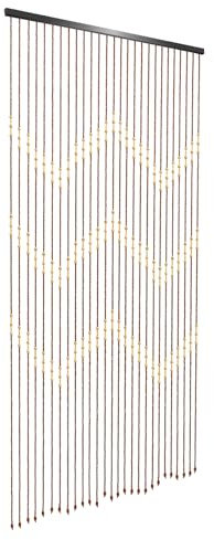 Tenda per porta in bambù con perle di legno, 27 fili, in bambù, 90 x 175 cm, ideale come tenda per mosche, divisorio o decorazione per porta