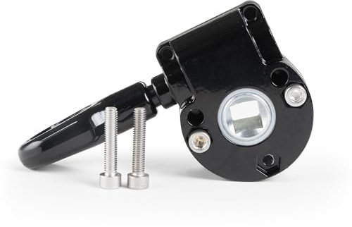 IdeaGenesis - Máquina toldo Universal Blanca con cáncamo de 80mm y Dos Tornillos de fijación a Soporte incluidos. Mecanismo Sin fín de Carrera con reducción 7:1 (Negro, Cáncamo 80)