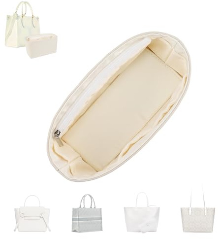 ArcDiary Geldbörsen-Organizer-Einsatz, seidig-glatter Handtaschen- und Tragetaschenformer in 8 Größen, passend für Longchamp, Neverful, Gyard und weitere Taschen(Mini-Creme)