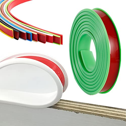 XYAGYUND Bordatura, Striscia autoadesiva in TPE for Bordi, Protezione for mobili in Legno for armadi, Compensato, tavoli, Guardaroba, Protezione for Bordi di Assi di Legno(Grün,5M28mm)