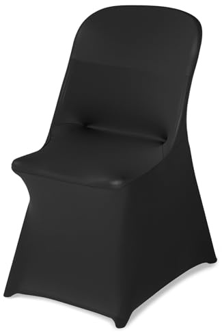 VEVOR 30 Pcs Black Chair Covers, Polyester Spandex Chair Cover, Stretch Slipcovers for Wedding Party Dining Banquet Flat-Front Chair Covers, Fits Chair Measures up to 18.11 x 19.69 x 33.86 inch