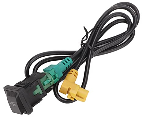 Segrehy USB-AUX-Schalterkabel-Adapter, schwarz, verschleißfest, Hochgeschwindigkeits-Datenübertragung, Ladeleistung, kompatibel mit MK5 MK6 RCD510 RNS315 RCD300+ ABS-Kupfermaterial 24 x