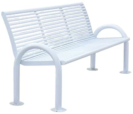 ENGENDER Patio Garden Bench Park Chair Outdoor Bench Wrought Iron Leisure Community Square Double Seat Garden Rest(M:150cm)