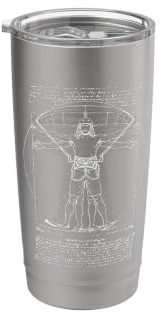 Kiteboarding Kitesurfen Vitruvian Man Leonardo Da Vinci Doppelwandiger Edelstahl-Thermobecher