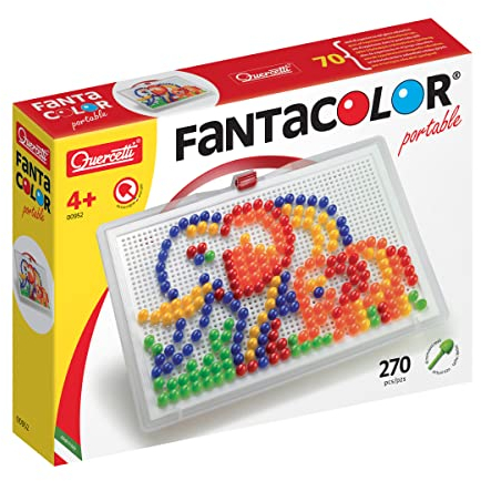 Quercetti 0952 Quercetti-0952 FC Portable Large d.10, Kids' Mosaic Kits-STEAM Toy, Multicolored