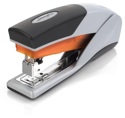 Swingline Heftgerät, für 25 Blatt, Optima 25, klemmfrei, kraftsparend, Softgriff, orange und grau (66402)