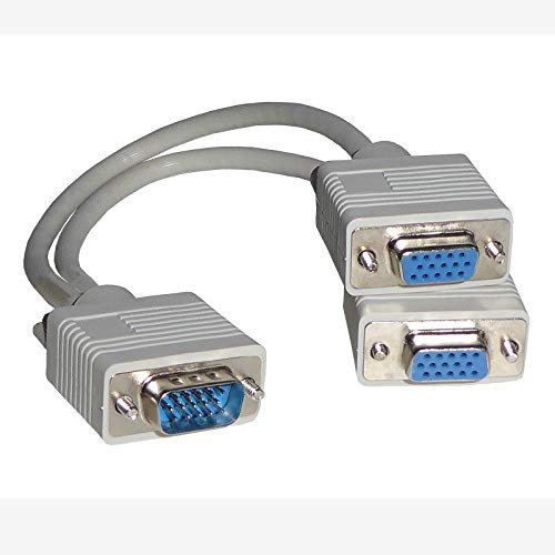 Monitor VGA SVGA Y Dual Splitter Cable Lead Adaptor Converter
