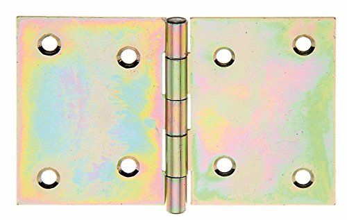 GAH-Alberts 346515 Scharnier, breit, mit Edelstahlstift, galvanisch gelb verzinkt, 81 x 128 mm / 20 Stück