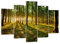 Moderne Impression sur Toile 150x100cm Image Tableau Decoration Murale Forêt vert rayons du soleil nature Tableaux Decoratifs Muraux Chambre Triptyque 5 parties Décoration Salon Art EA150x100-2510