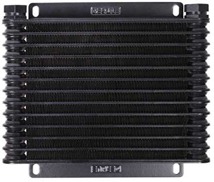 DERALE Fluid Cooler, 9000 Series, 9.75 x 8.438 x 1.25 in, Plate and Fin Type, 1/2 in NPT Female Inlet/Outlet, Aluminum, Black Anodized, Automatic Transmission, Kit