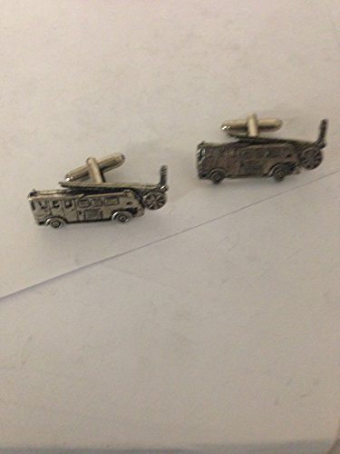 Manschettenknöpfe Feuerwehrauto PP-T25, 3,6 cm x 1,7 cm, englisches Zinn, handgefertigt in Sheffield