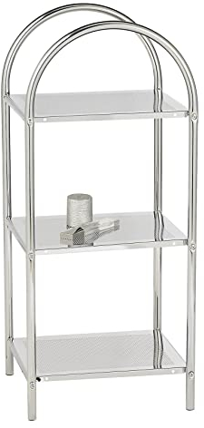 WENKO Badregal mit 3 Etagen - Haushaltsregal, Stahl, 37 x 87 x 34 cm, Chrom