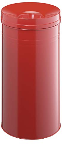 Durable 332703 Corbeille à Papier Ronde 60 litres avec Couvercle Etouffoir Anti-feu Hauteur 68 cm en Aluminium Coloris Rouge