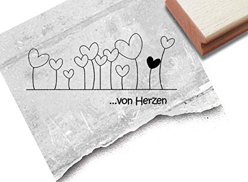 Stempel Textstempel ...von Herzen - Schriftstempel Glückwünsche Hochzeit Geburtstag Liebe Karten Geschenkanhänger Geschenk Deko - zAcheR-fineT