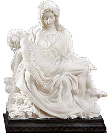 Mother Madonna with Jesus Christ Michelangelo's Pieta 8 Inch White Resin Statue Figurine by Religious Gifts