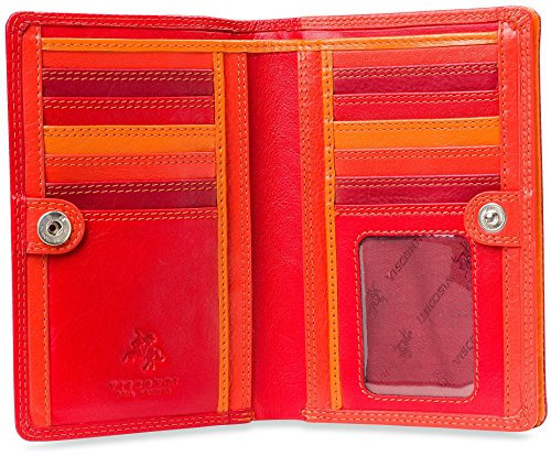 Visconti Penang RB109 Damen-Geldbörse, Mehrfarbig, Leder, Kartenhalter, Geldbörse, 10,2 x 15,2 cm, Rot/Ausflug, einfarbig (Getaway Solids)