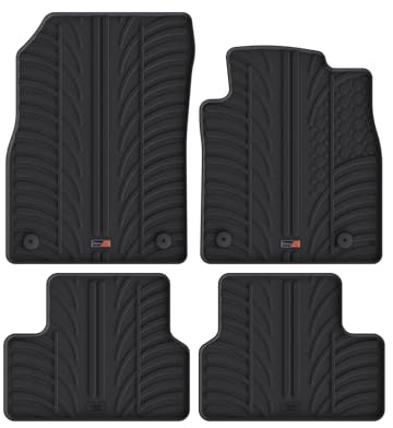 TRAVALL Rubber Car Mats (set of 4) compatible with Vauxhall Astra (2009-2015) Heavy Duty Floor Mats Moulded Premium Mats Easy Clean Black with Clips - Anti Slip All-Weather Protection