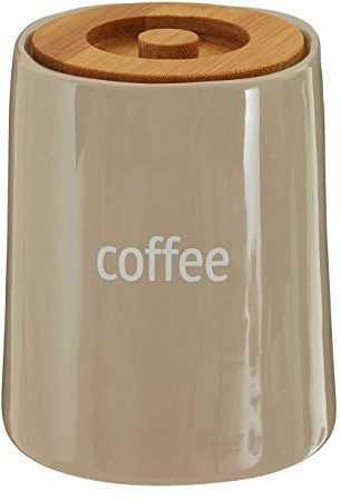 Premier Housewares 722703 Coffee Canister, Container, Dolomite - Beige, H14 x W12 x D12cm