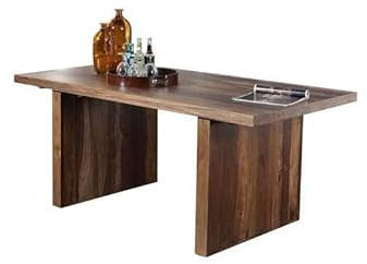 MASSIVMOEBEL24.DE Palisander Holz Möbel massiv lackiert Esstisch 200x100 Sheesham Massivmöbel Holz massiv walnuss Duke #101