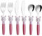 Exzact Couverts Enfants en Inox 6 Pièces: 2 x Fourchettes, 2 x Couteaux, 2 x Cuillères (Lapins x 6)