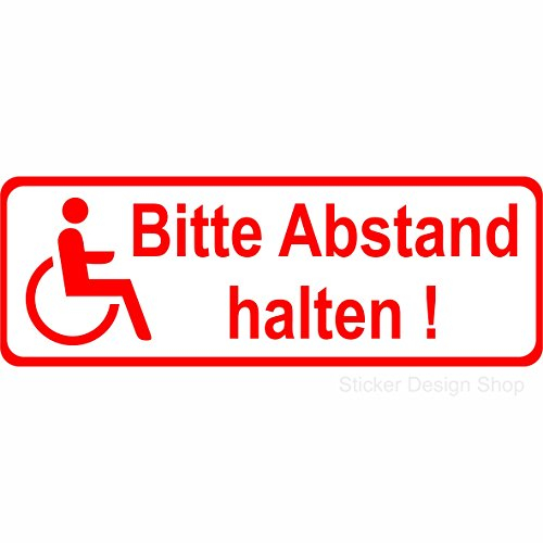 Abstand Halten Rollstuhlfahrer Behinderten Auto Aufkleber Vinyl Stickers 15 cm