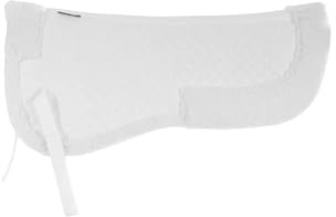 HORZE Demi-Coussin en Fourrure, Coussin d'équitation, Respirant, Sangles de Fixation, Taille Poney/Complet, Blanc, Violet, Rose, Marron, Noir, Blanc, F