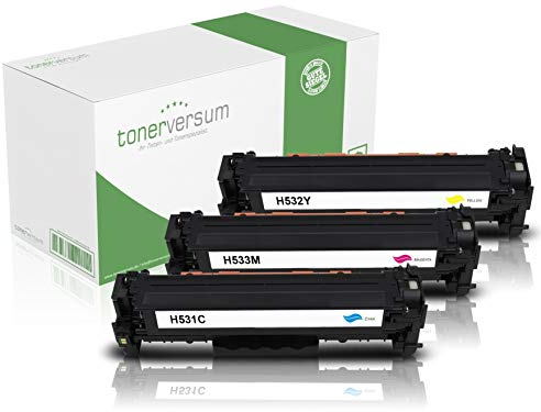 3 Toner kompatibel zu CC531A CC532A CC533A 304A Cyan, Magenta, Gelb für HP Color Laserjet CP2025 CP2025n CP2025dn CM2320 CM2320nf CM2320fxi CM2320dn Laserdrucker Multipack