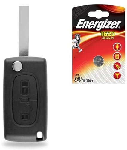 Boitier/Coque pour Télécommande Plip Clé Citroen C4 Picasso C2 C3 C5 Berlingo Jumper + Pile CR1620 Energizer - Kit iRace Keys®
