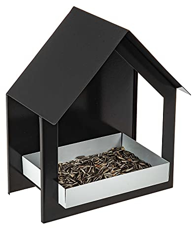 SIDCO Wand Futterhaus Vogelfutterhaus Vogelhäuschen modern schwarz Futterstation