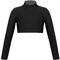 CHICTRY Girls Children Plain Turtleneck Long Sleeve Dance Sports Crop Top Shirt Black 10-12 Years