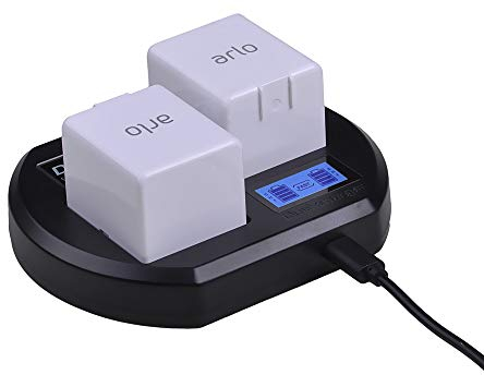 DuraPro LCD Dual Akku Ladegerät Ladestation für Arlo Pro, Arlo Security Light, Arlo Pro 2 & Arlo Go Akkus VMA4400-100EUS