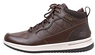 Skechers Delson, Stivali classici Uomo, Marrone Chocolate Leather Chocolate, 44 EU