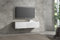 Wuun® TV Lowboard TV Board hängend I 100cm-280cm I Hängeschrank Wohnwand/Somero I Schwarz-Matt/Weiß-Hochglanz I 100cm