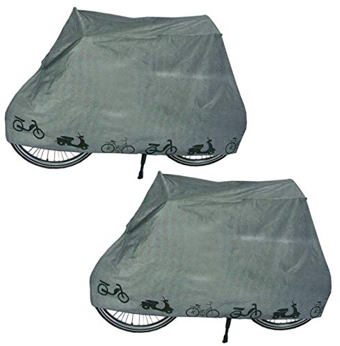HAC24 2er Set Fahrradgarage Fahrrad Schutzhülle Wasserdicht Abdeckplane Zweiradgarage Grau Rollerabdeckung Moped Schutzhaube