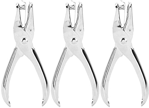 Perforadora de agujeros de una ranura de 3 piezas, perforadora de metal con mango para álbumes de recortes, tarjetas de identificación, agujeros de placa, perforadores de boleto de papel de