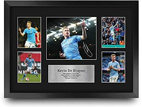 HWC Trading FR A3 Kevin De Bruyne Manchester City Geschenke Gedruckt, Signiert Autogramm Bild, Für Fußball-Fans Und Anhänger - A3 Framed