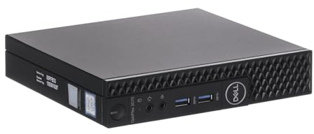 Dell Optiplex 3070 Micro Intel Core i3-9100T 256GB SSD Festplatte 8GB Speicher Microsoft Windows 11 Pro inkl. W-LAN & Bluetooth Desktop Computer Mini PC (Generalüberholt)