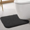 ROLIZOE Tapis Contour WC Extra Epais Tapis de Toilette WC Antidérapant Tapis WC Absorbant Tapis Salle de Bain Super Doux en Microfibre Lavable en Machine 50 x 60cm, Noir