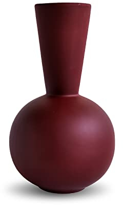 Cooee Design Trumpet-Vase aus Keramik in der Farbe Berry Handgefertigt, Maße: 17cm x 17cm x 30cm, HI-028-29-BR