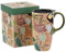 DUSVALLY Ceramic Travel Mug with Handle, Splash-Resistant Slider Lid, Perfect for Coffee and Tea, Microwave & Dishwasher Safe, Animal Tea Mug