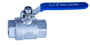 JIVTO Stainless Steel Ball Valve 3/4 Inch BSP, Female to Female, Full Port Valve for Gas, Oil, Liquid, Water.