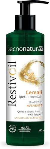 RestivOil Tecnonaturae Shampoo Nutriente, Capelli Secchi, 250 ml | Per Capelli Secchi e Sfibrati, Cereali Iperfermentati, Oli Leggeri, Formula Biodegradabile