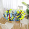 Morbuy Rund Tischdecke Elastisch, Graffiti Rund Tischdecken Wasserdicht Lotuseffekt Abwaschbar Abwischbar Tischtuch für Garten Outdoor Küchentisch (Für Tisch 50-60 cm,gelb)