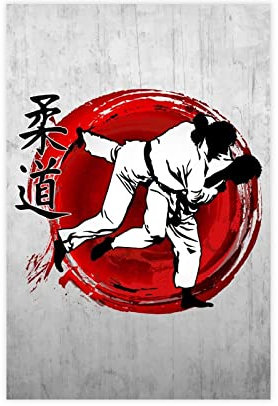 FISH DRAGATE Judo-Leinwand-Poster, Schlafzimmerdekoration, Sport, Landschaft, Büro, Raumdekoration, Geschenk, ohne Rahmen, 30 x 45 cm