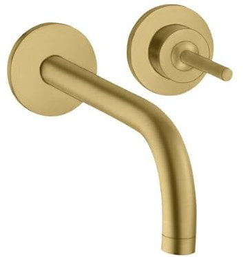 hansgrohe AXOR Uno Einhebel-Waschtischmischer Unterputz, Rosetten für Wandmontage, Ausladung 165mm, Farbe: Brushed Gold Optic