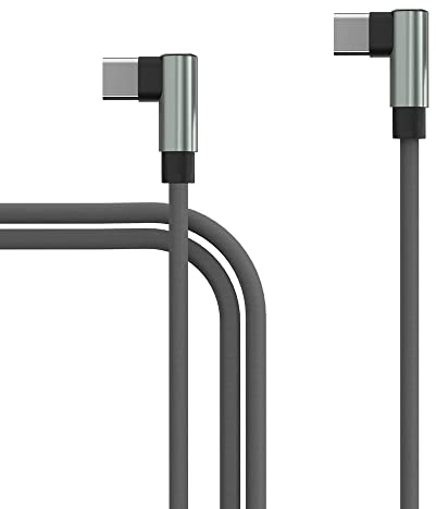 TECHGEAR Câble USB C vers USB C - 1 m - Fiche coudée à 90 ° - Compatible avec Samsung S25 S24 S23 S22 S21 FE/Plus/Ultra, A16 A15 A14 A26 A25 A36 A56 A55 5G, Xiaomi, Oppo, OnePlus, Pixel, etc