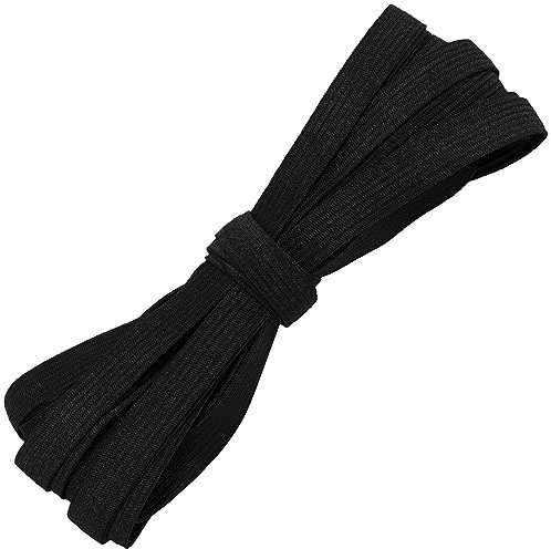 AERZETIX - C67525 - Flaches geflochtenes Gummiband 5 Meter - Breite 10 mm - Polyester + Latex - Farbe schwarz