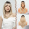 FESHFEN Blond Perücken mit Pony für Frauen Natürliches Synthetik Haar Ombre Blonde Perücke Haarperücke für Frauen 45 cm