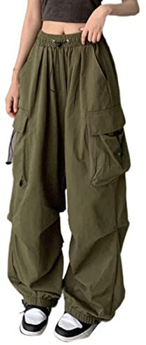 Magic Jeans Trousers for Women UK Elastic Waist Parachute Pants Women Work Trousers Elastic Waist for Lady's Culottes Girls Cargo Chainsaw Women's Trouser Suits